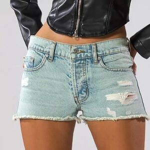 Revice Denim Editor’s Cut Low Rise Denim Shorts